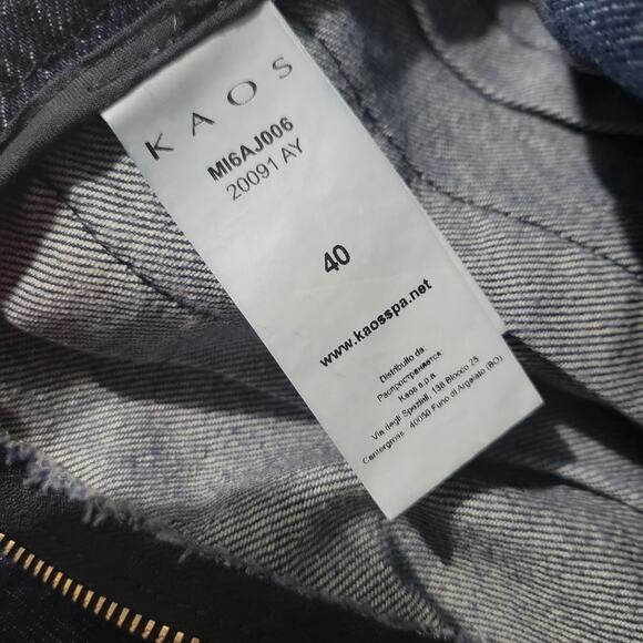 Kaos Denim Skirt Blue Jean Midi Pleats Flare Rigid Medium Wash High Waist Size 4 - Picture 9 of 15